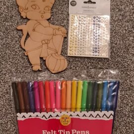 Baby Hanuman MDF cutout with colour pens & gems