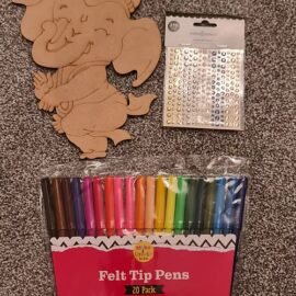 Dancing Baby Ganesh MDF cutout with colour pens & gems