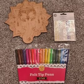Ganesh face MDF cutout with colour pens & gems