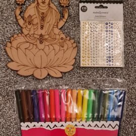 Lakshmi MDF cutout with colour pens & gems