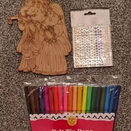 Radha Krishna MDF cutout with colour pens & gems