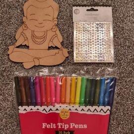 Baby Shiva MDF cutout with colour pens & gems